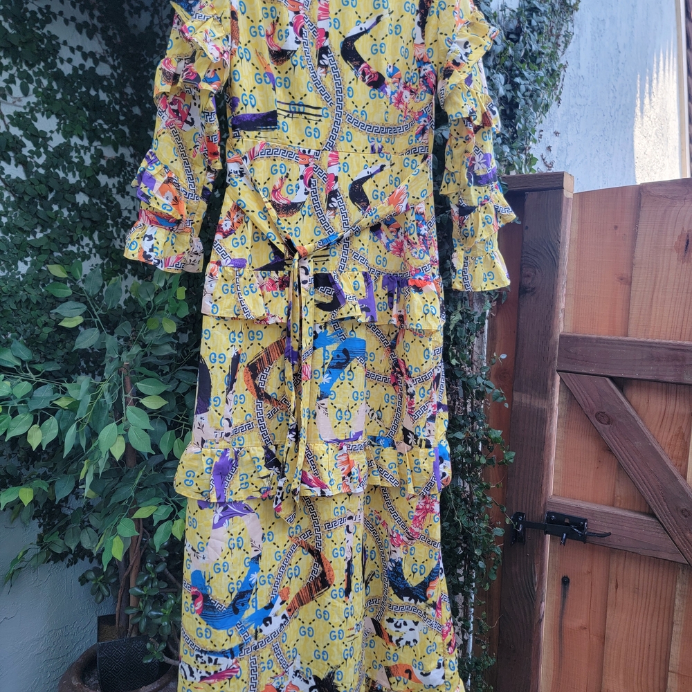 Vibrant Yellow Ruffled Dress - Picture 5 of 10